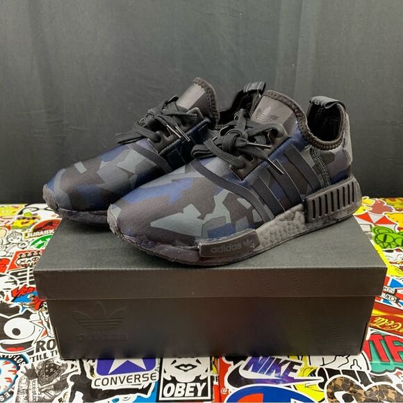 Adidas NMD R1 Dark Blue Urban Camo 5 Mens / 6.5 Womens - Picture 1 of 14